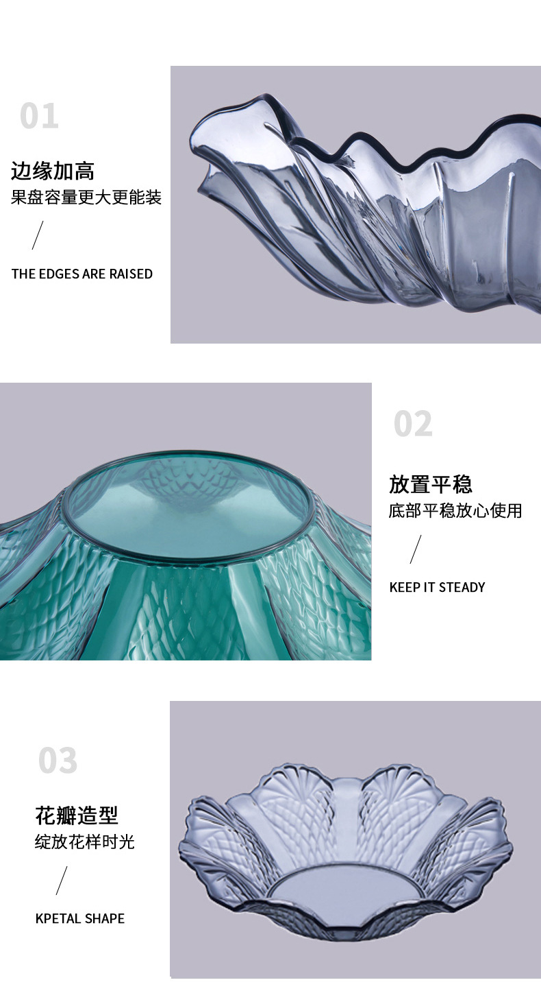 Transparent Fruit Plate Household Coffee Table Storage Living Room Candy Tray Snack and Melon Seeds Plate Plastic Base Creative Dried Fruit Plate Transparent Fruit Plate Household Coffee Table Storage Living Room Candy Tray Snack and Melon Seeds Plate Plastic Base Creative Dried Fruit Plate