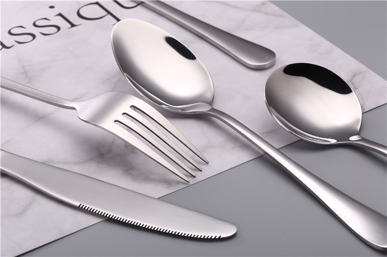 Western Steak Knife and Fork Western Tableware Wholesale Custom Logo Knife, Fork and Spoon Suit Stainless Steel Knife and Forks Spoon