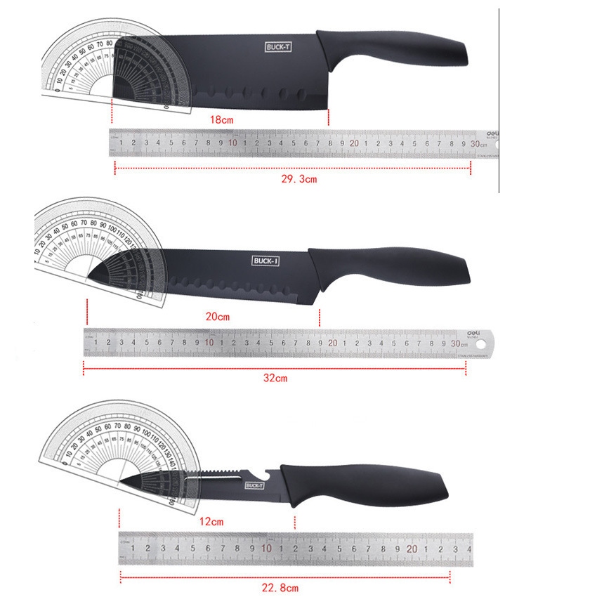 Kitchen Knife Kit 5-Piece Set Stainless Steel Kitchen Knife Set Kitchen Multi-Purpose Black Steel Knife Gift Set