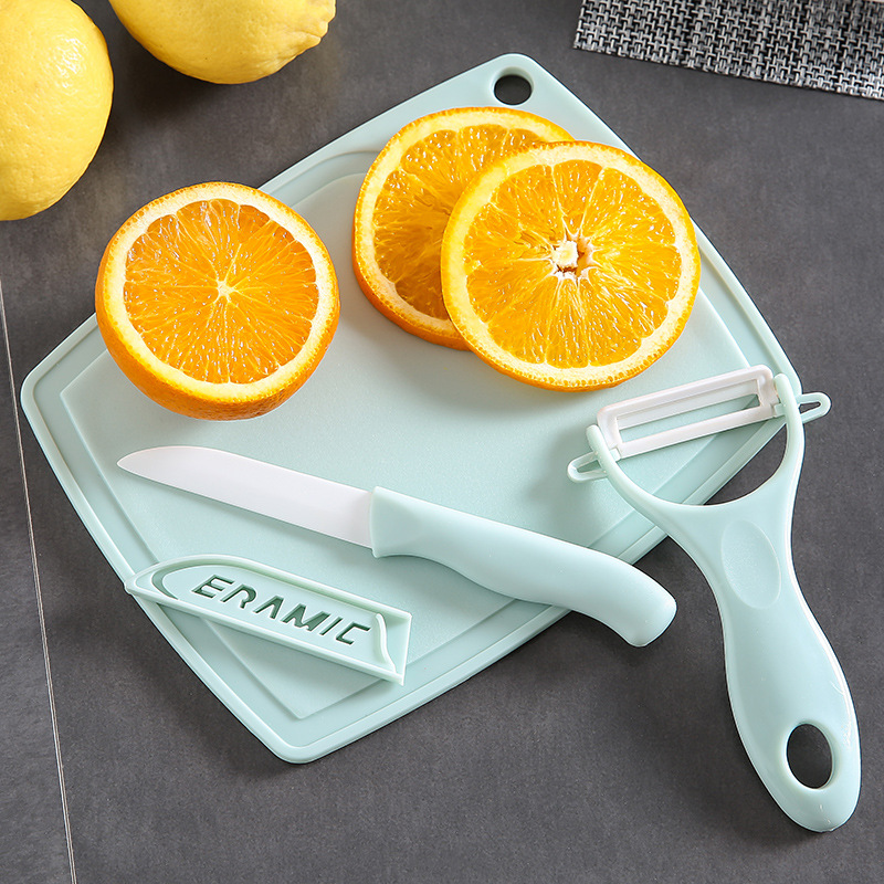 Ceramic Fruit Knife Set Three-Piece Set Household Multifunctional Fruit Knife Creative Baby Supplementary Food Knife Peeler