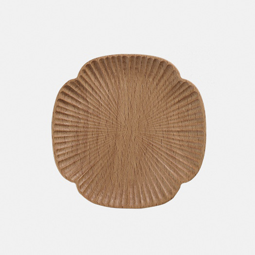 Factory Direct Sales Solid Wood Coaster Black Walnut Four-Leaf Clover Coaster Beech Texture Coaster Cup Saucer Heat Proof Mat