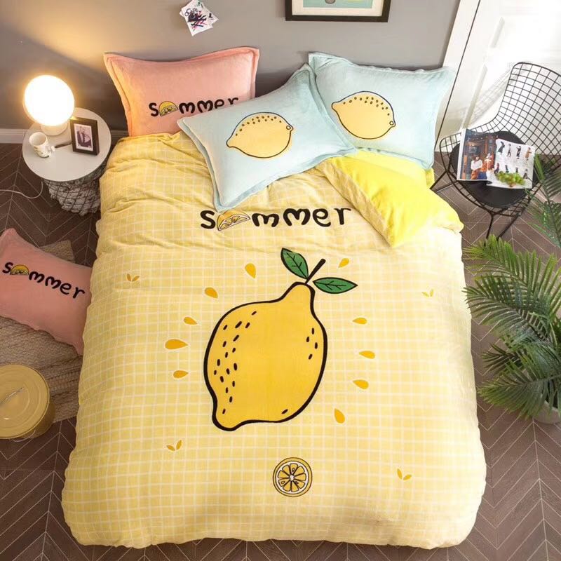 Cartoon Baby Fleece Crystal Velvet Thermal Set Four-Piece Bedding Set Cartoon Baby Fleece Crystal Velvet Thermal Set Four-Piece Bedding Set