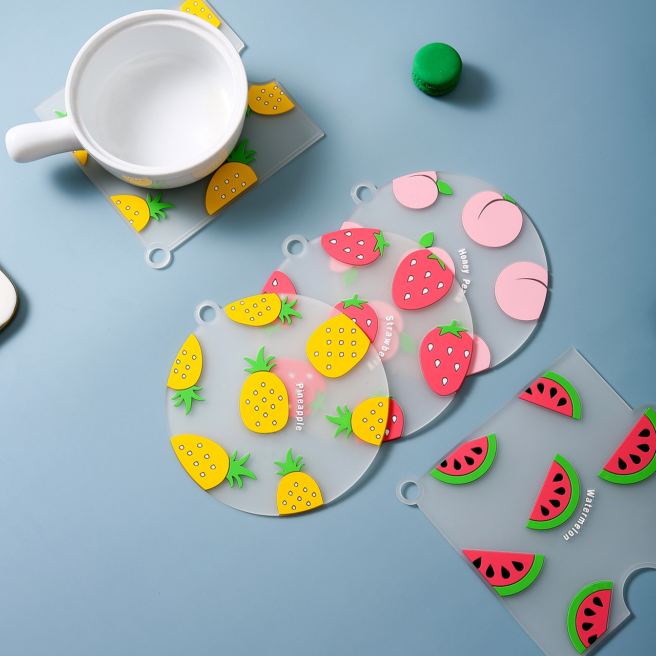 Fruit Cartoon Heat Proof Mat Household Coaster Bowl Mat Kitchen Silicone Heat Resistant Placemat Dish Plate Tea Cup Dining Table Cushion