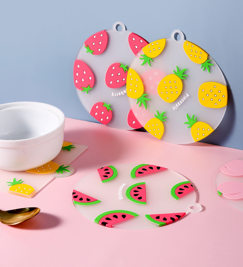 Fruit Cartoon Heat Proof Mat Household Coaster Bowl Mat Kitchen Silicone Heat Resistant Placemat Dish Plate Tea Cup Dining Table Cushion