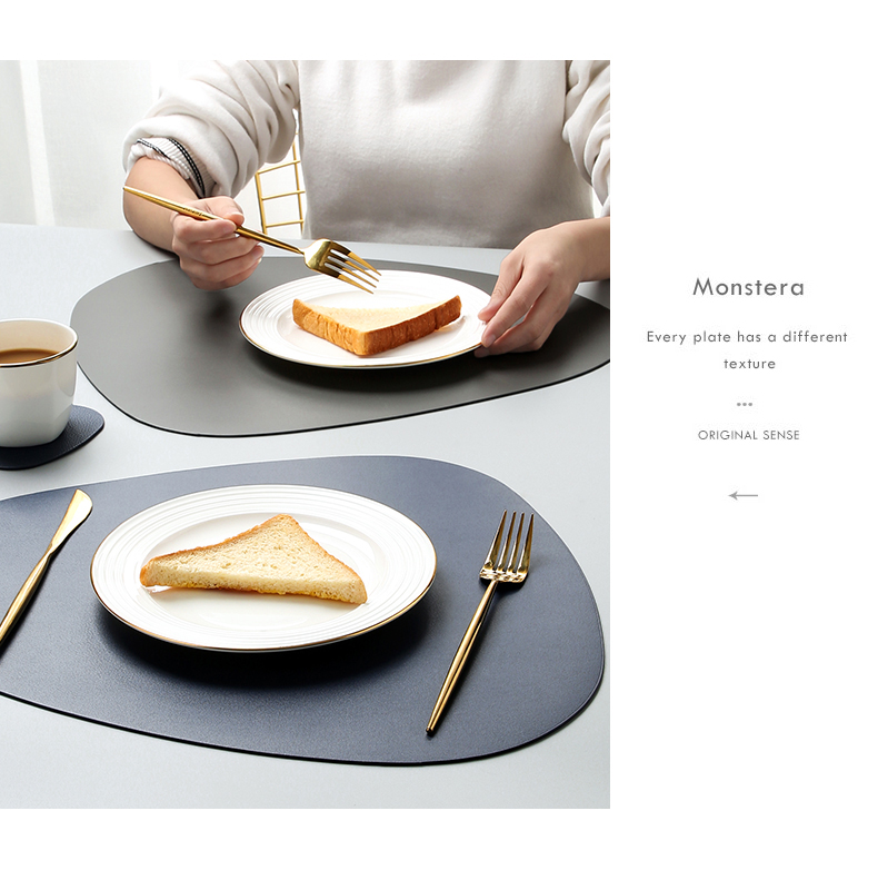 Spot PU Leather European-Style Insulation Placemat Triangle Dining Table Cushion Non-Slip and Oilproof Western Food Placemat Bowl Coaster Cup Coaster