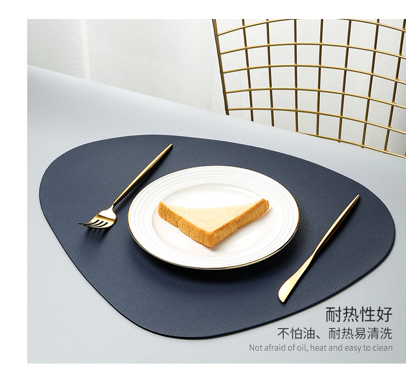 Spot PU Leather European-Style Insulation Placemat Triangle Dining Table Cushion Non-Slip and Oilproof Western Food Placemat Bowl Coaster Cup Coaster