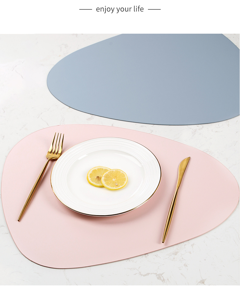 Spot PU Leather European-Style Insulation Placemat Triangle Dining Table Cushion Non-Slip and Oilproof Western Food Placemat Bowl Coaster Cup Coaster