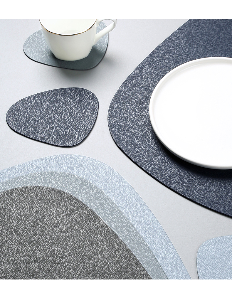 Spot PU Leather European-Style Insulation Placemat Triangle Dining Table Cushion Non-Slip and Oilproof Western Food Placemat Bowl Coaster Cup Coaster