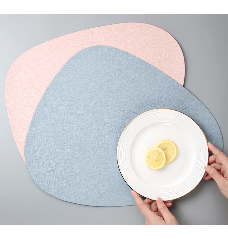 Spot PU Leather European-Style Insulation Placemat Triangle Dining Table Cushion Non-Slip and Oilproof Western Food Placemat Bowl Coaster Cup Coaster