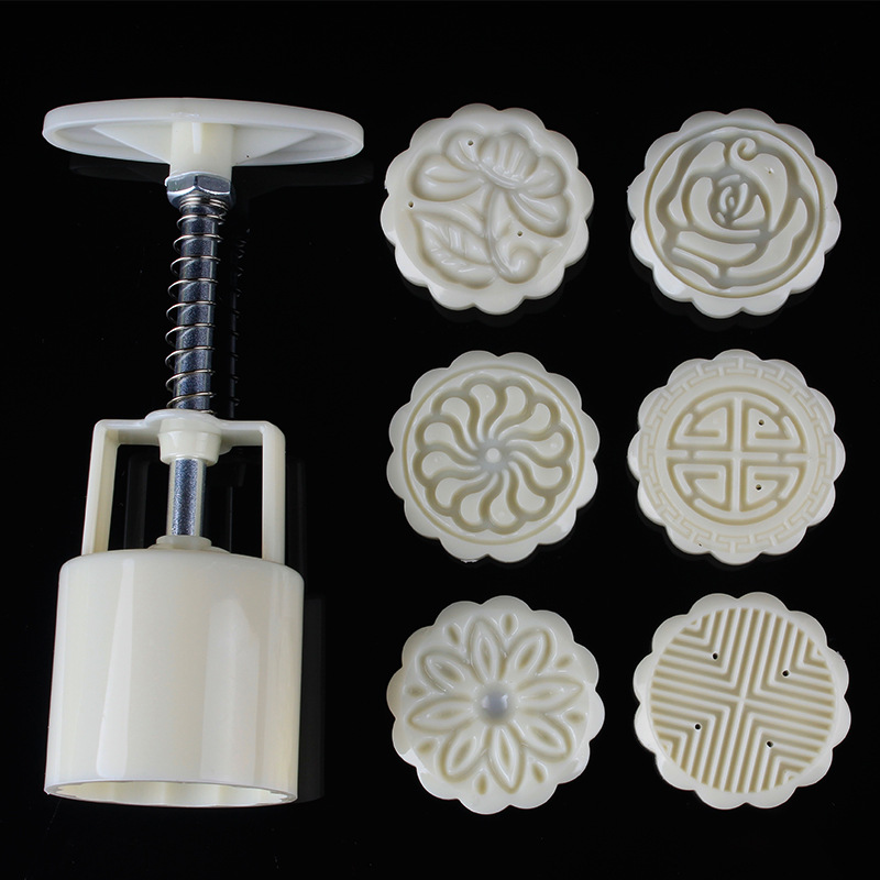 QS Packaging Factory Food Grade ABS Various Styles Mung Bean Cake Mid-Autumn Cold Cover Moon Cake Mold Moon Cake Mold