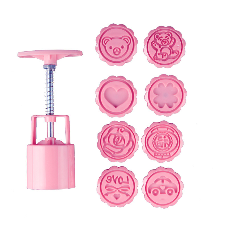 QS Packaging Factory Food Grade ABS Various Styles Mung Bean Cake Mid-Autumn Cold Cover Moon Cake Mold Moon Cake Mold