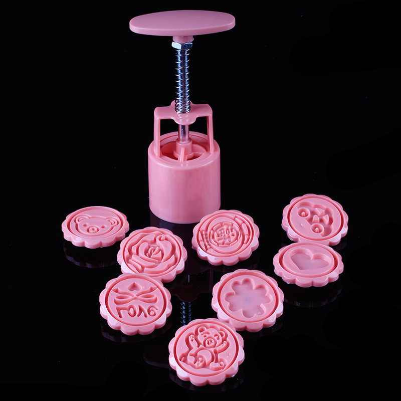 QS Packaging Factory Food Grade ABS Various Styles Mung Bean Cake Mid-Autumn Cold Cover Moon Cake Mold Moon Cake Mold