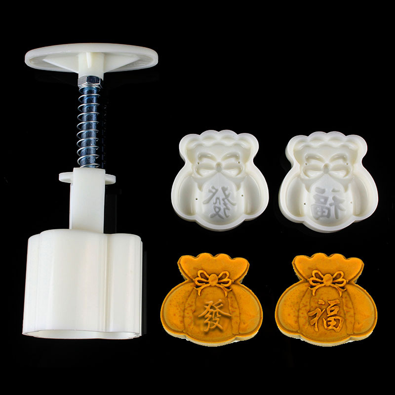 QS Packaging Factory Food Grade ABS Various Styles Mung Bean Cake Mid-Autumn Cold Cover Moon Cake Mold Moon Cake Mold
