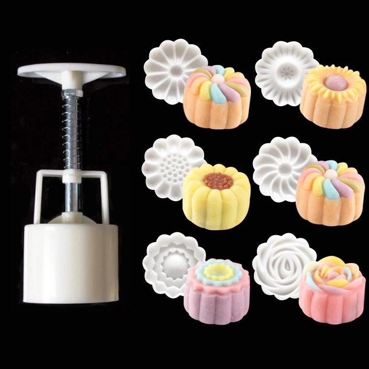 QS Packaging Factory Food Grade ABS Various Styles Mung Bean Cake Mid-Autumn Cold Cover Moon Cake Mold Moon Cake Mold