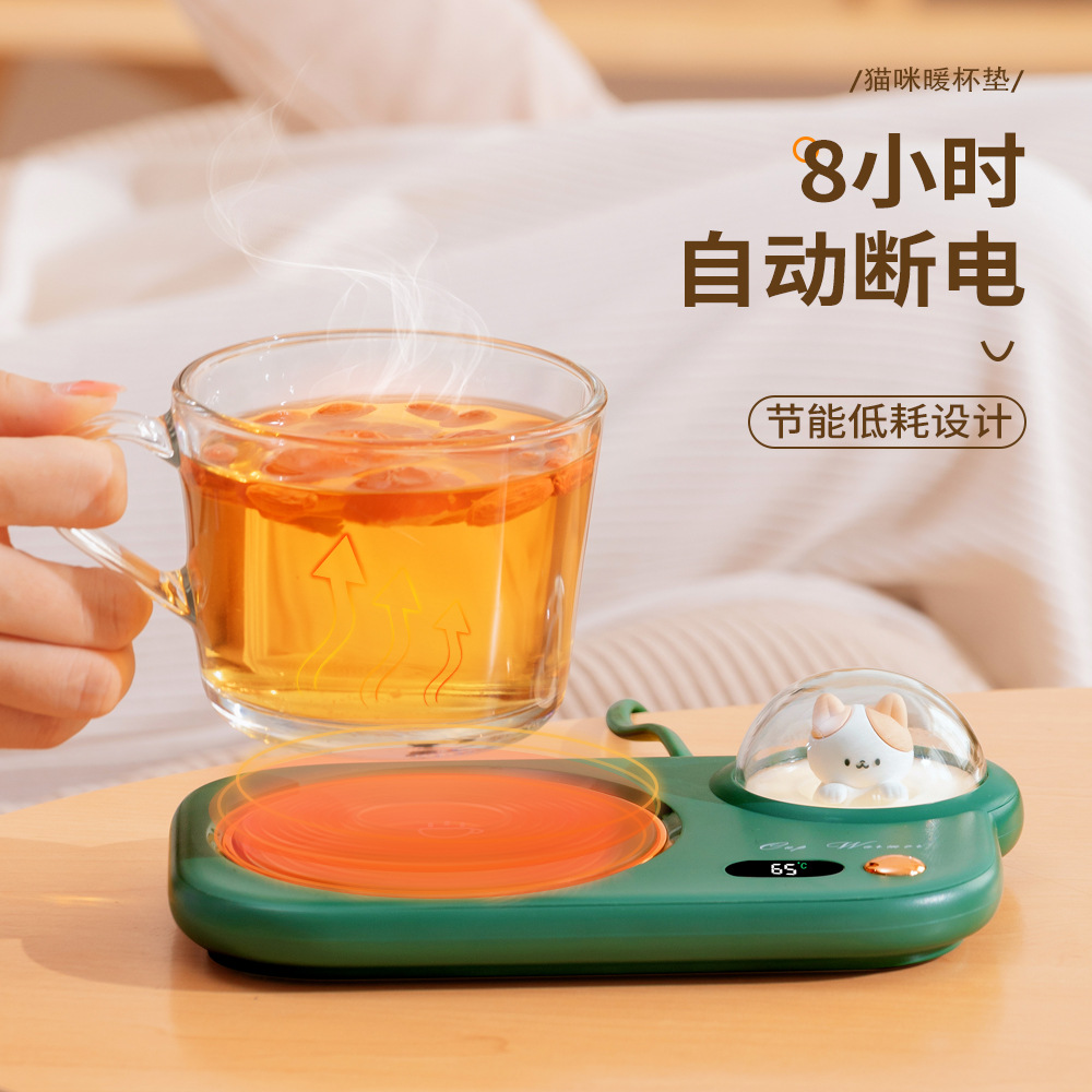 Heating Cup Warming Holder Automatic Thermal Cup Pad Milk 55 Degree Adjustment Timing Insulated Coaster Gift Manufacturer