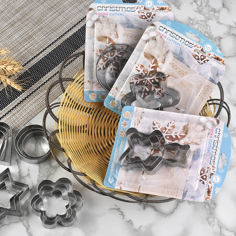 Factory Supplier Stainless Steel Cookie Cutter Baking Tool Cake Mold Card Set Cookie Cutter
