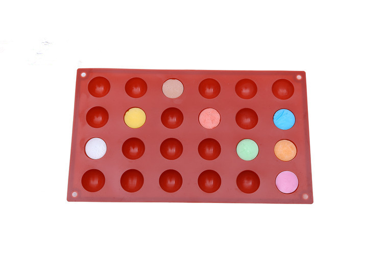 Silicone 24-Piece Small Semicircle Cake Mold Hemispherical DIY Cake Mold Soap Mold Jelly Pudding Chocolate