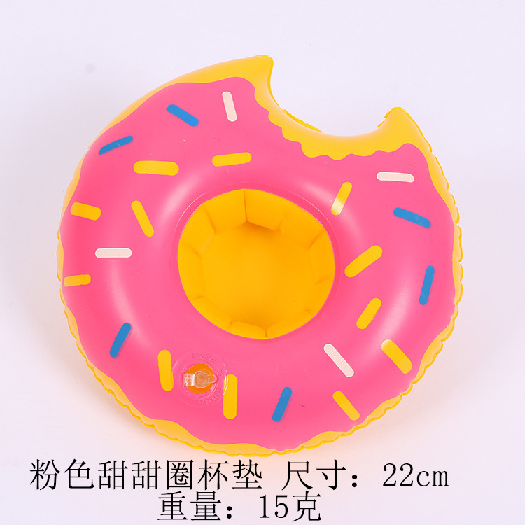 Spot Supply Inflatable Flamingo Donut Lemon Watermelon Pineapple Crab Lovely Cup Holder Inflatable Water Coaster