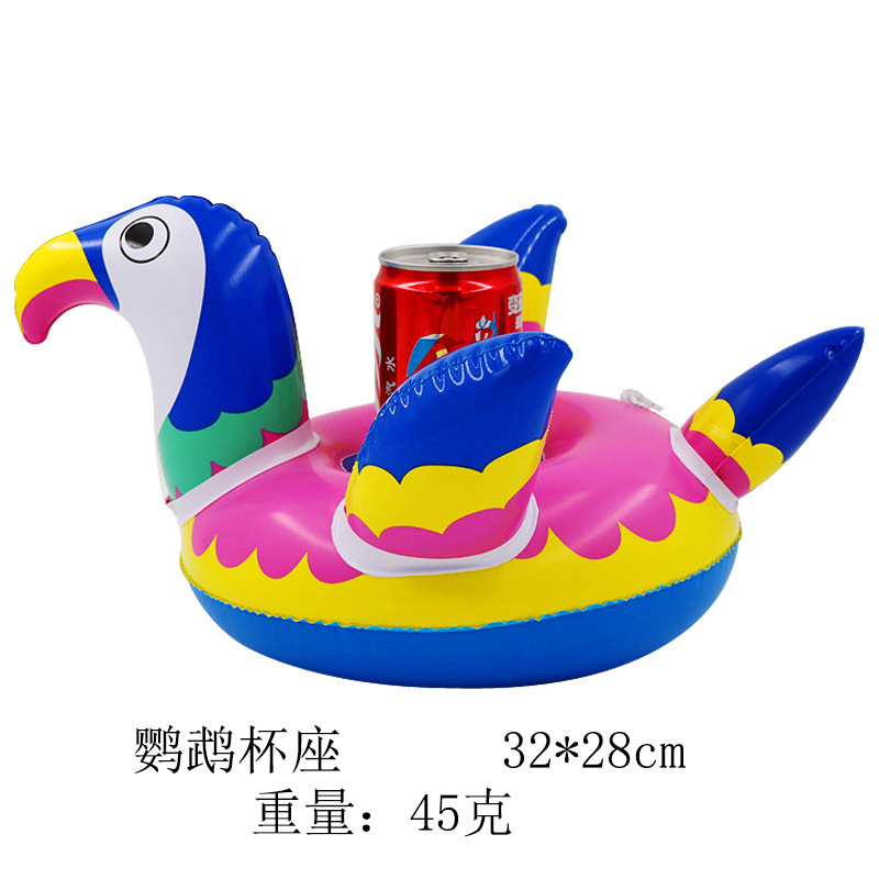 Spot Supply Inflatable Flamingo Donut Lemon Watermelon Pineapple Crab Lovely Cup Holder Inflatable Water Coaster