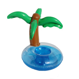 Spot Supply Inflatable Flamingo Donut Lemon Watermelon Pineapple Crab Lovely Cup Holder Inflatable Water Coaster