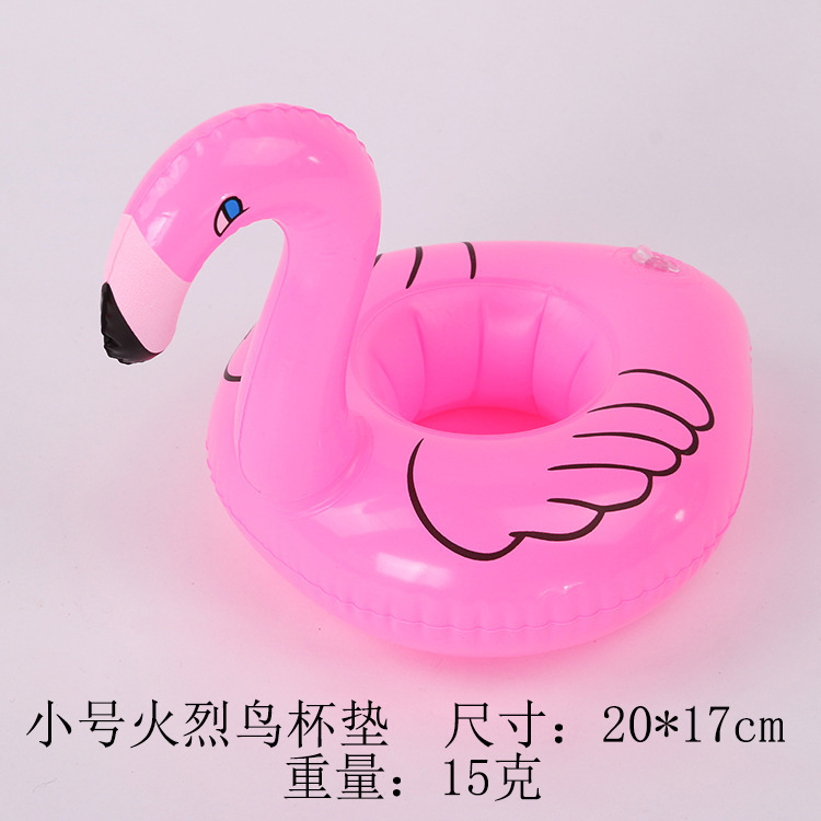 Spot Supply Inflatable Flamingo Donut Lemon Watermelon Pineapple Crab Lovely Cup Holder Inflatable Water Coaster