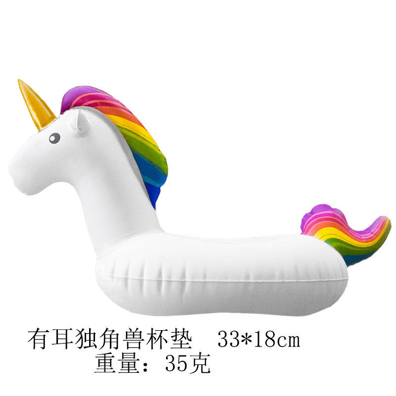 Spot Supply Inflatable Flamingo Donut Lemon Watermelon Pineapple Crab Lovely Cup Holder Inflatable Water Coaster