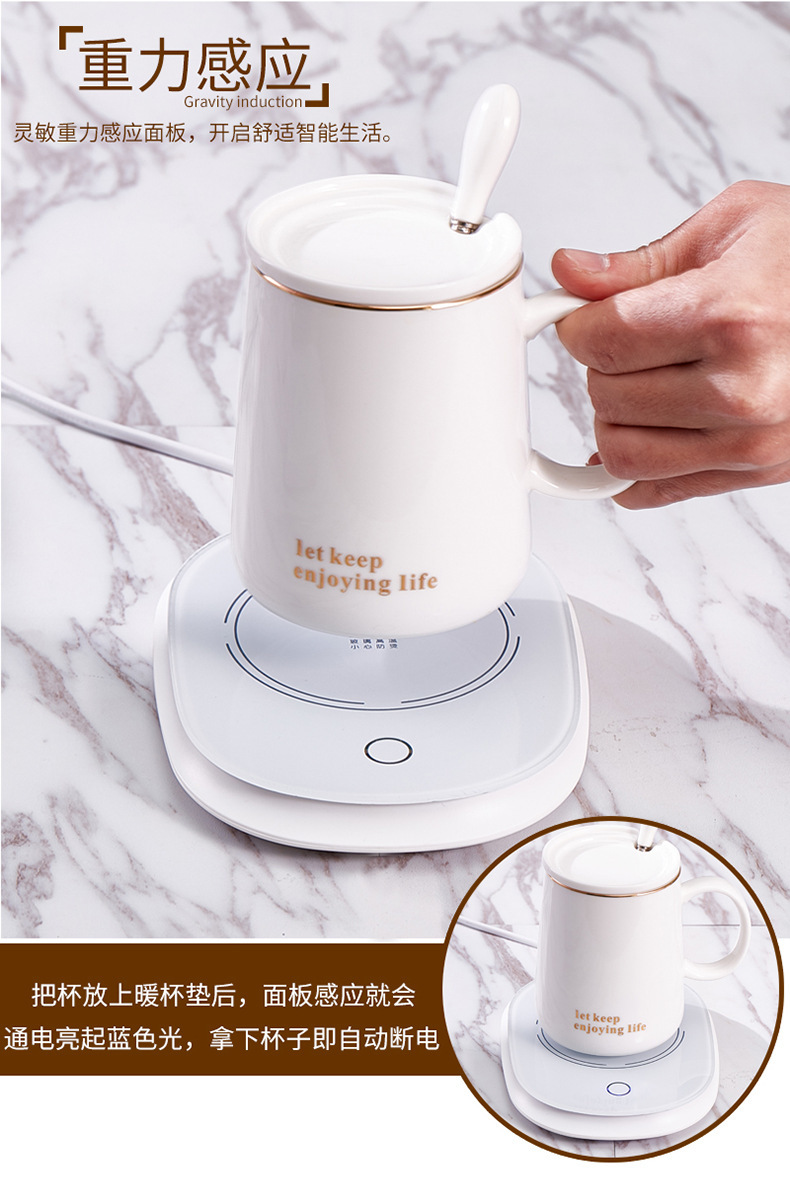 as TikTok Warm Coaster Hot Milk Heater 55 Degree Constant Temperature Cup 55 Degree Constant Temperature Warm Cup Pad
