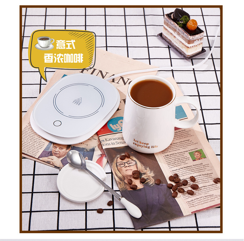 as TikTok Warm Coaster Hot Milk Heater 55 Degree Constant Temperature Cup 55 Degree Constant Temperature Warm Cup Pad