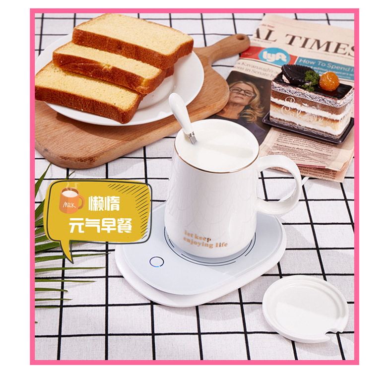 as TikTok Warm Coaster Hot Milk Heater 55 Degree Constant Temperature Cup 55 Degree Constant Temperature Warm Cup Pad