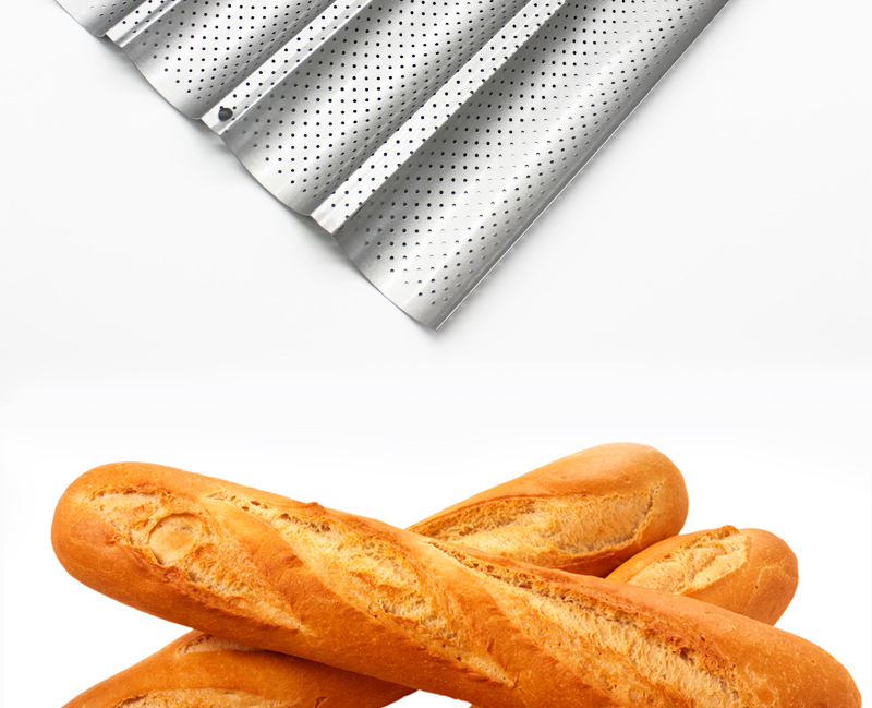 Factory Wholesale Non-Stick 4-Slot 3-Slot Bread Wave Grid Runner 2 Wave Baguette Baking Mold Cake Mold
