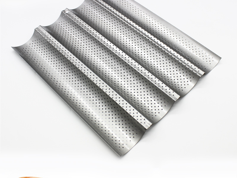 Factory Wholesale Non-Stick 4-Slot 3-Slot Bread Wave Grid Runner 2 Wave Baguette Baking Mold Cake Mold