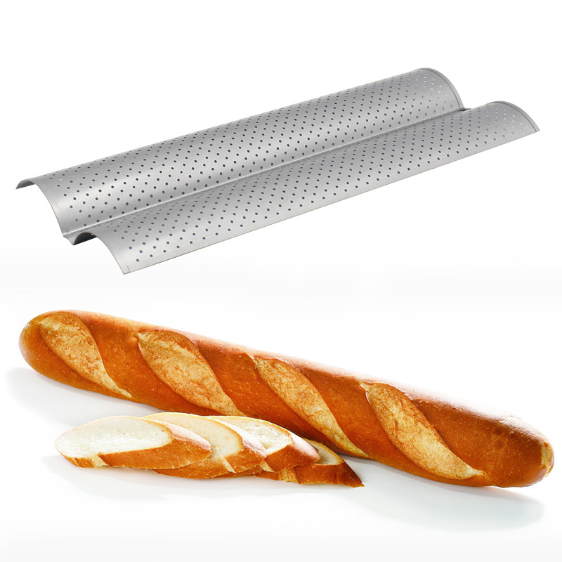 Factory Wholesale Non-Stick 4-Slot 3-Slot Bread Wave Grid Runner 2 Wave Baguette Baking Mold Cake Mold
