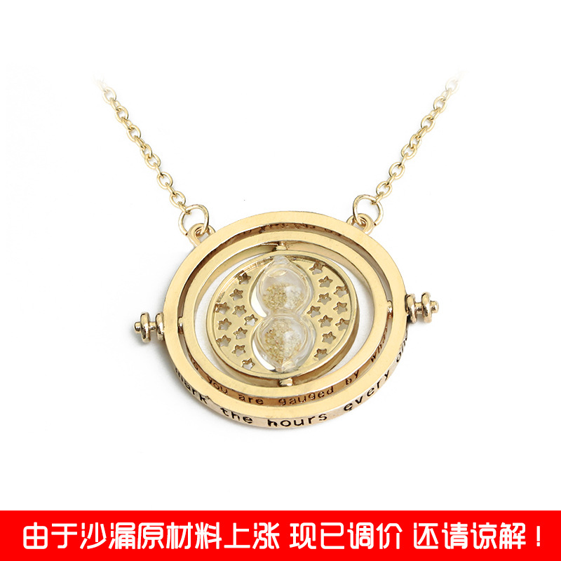 Cross-Border Hot Selling Pendant European and American Peripheral Creative Time Converter Hourglass Necklace Accessories Foreign Trade Hot Sale