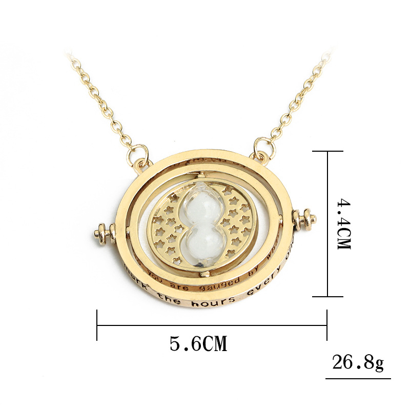 Cross-Border Hot Selling Pendant European and American Peripheral Creative Time Converter Hourglass Necklace Accessories Foreign Trade Hot Sale