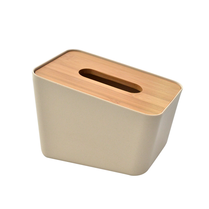 Yimei Bamboo Tissue Box Car Multifunction Plastic Tissue Box Desktop Tissue Advertising Gift Customization