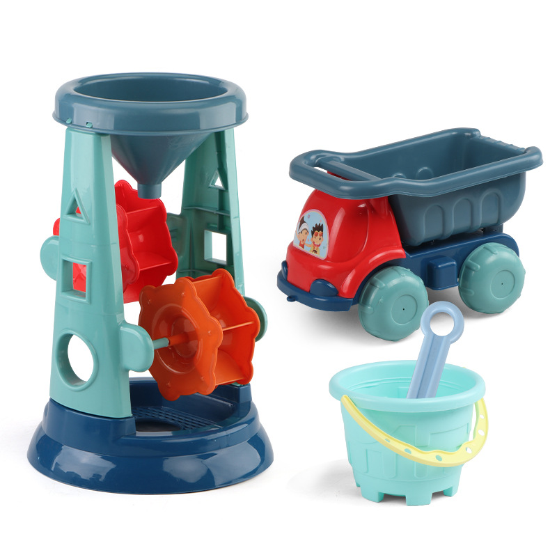 Children&#039;s Beach Toy Suit Beach Bucket Tools Large Shovel Playing Water Hourglass Playing Sand Digging Sand Ketsumeishi