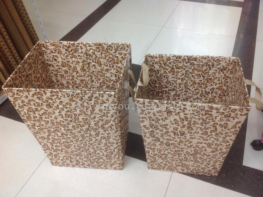 Hand-woven debris basket, packed with laundry baskets, polypropylene Ribbon storage baskets, hand-woven baskets