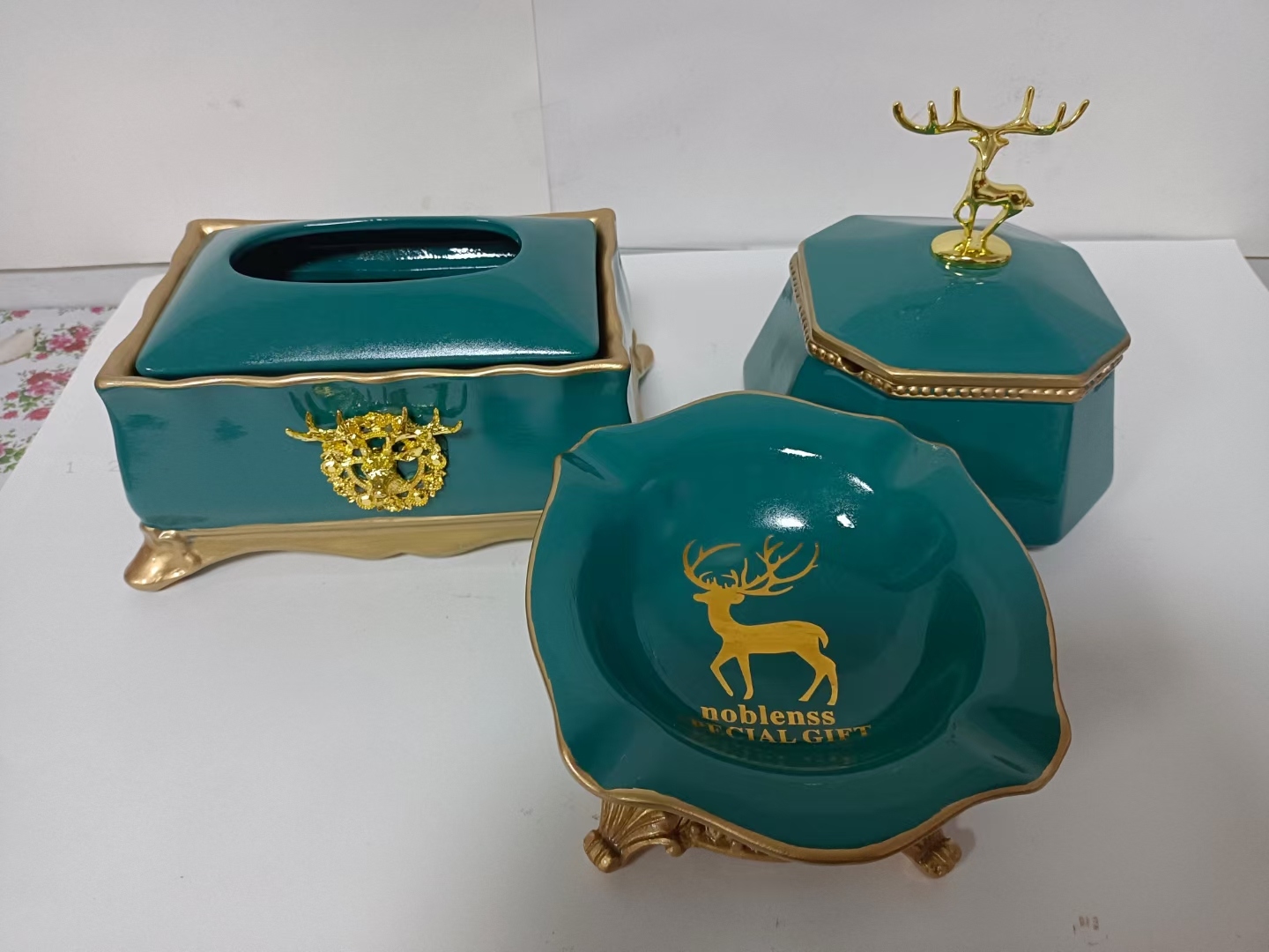 Creative Ceramic Tissue Box Ashtray Storage Box Series Ceramic Ornaments Affordable Luxury Fashion Simple Style