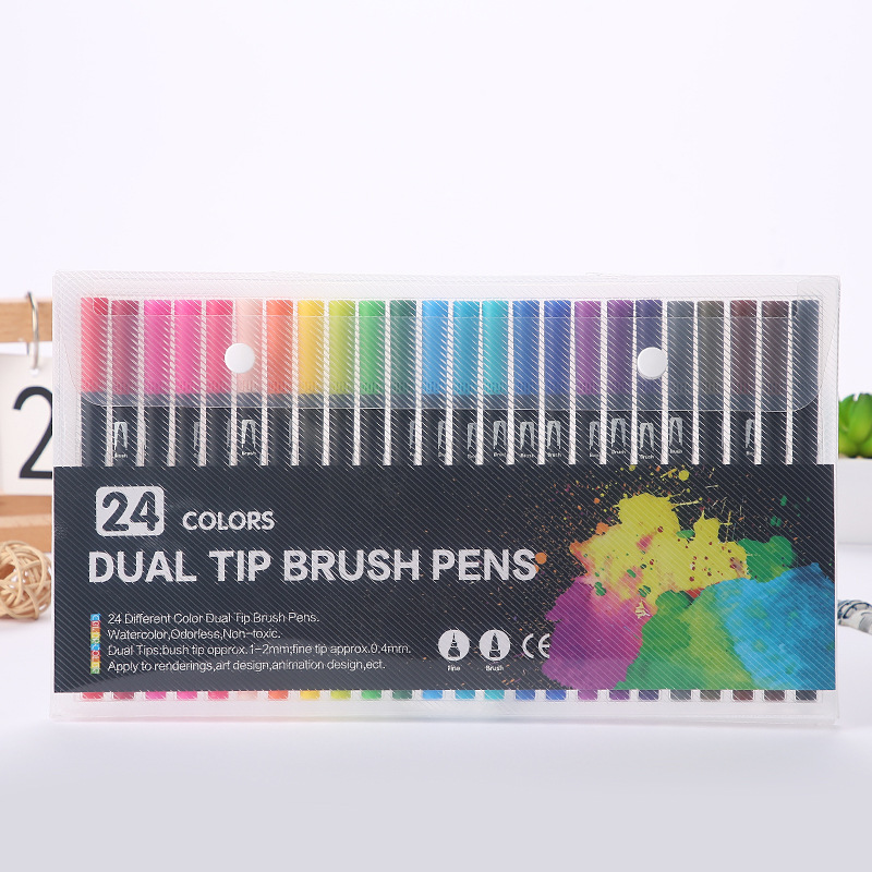 Amazon Hot Black Stick Double-Headed Mark Watercolor Pen Student Color Hook Brush Only for Art Set Batch Amazon Hot Black Stick Double-Headed Mark Watercolor Pen Student Color Hook Brush Only for Art Set Batch