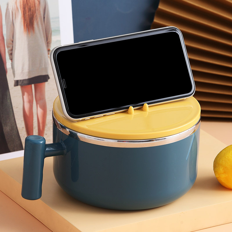 steel instant such as bowl with cover household office worker portable student lunch box Japanese bowl set with cutlery
