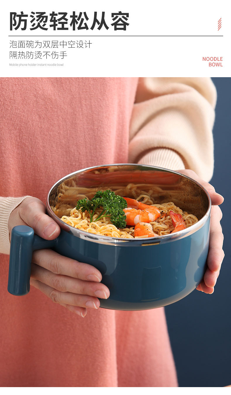 steel instant such as bowl with cover household office worker portable student lunch box Japanese bowl set with cutlery