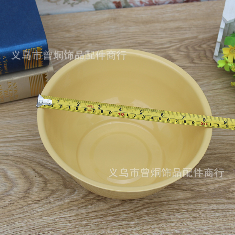 22# yellow rolled edge bowl soup basin enamel bowl nostalgic classic durable 2 yuan wholesale (not to return)