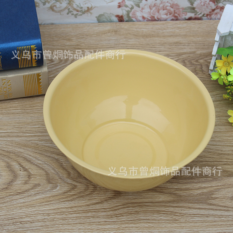 22# yellow rolled edge bowl soup basin enamel bowl nostalgic classic durable 2 yuan wholesale (not to return)