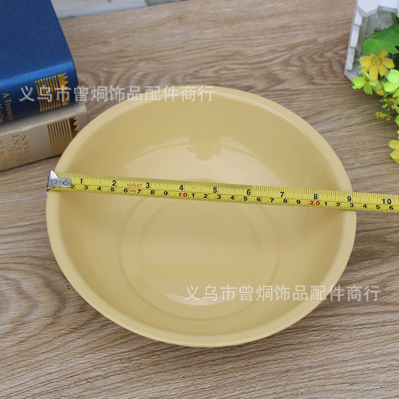 24# yellow roll bowl soup basin enamel bowl nostalgic classic durable 2 yuan wholesale (not to return)