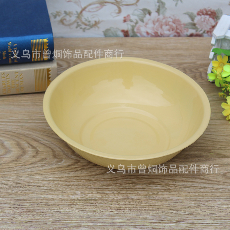 24# yellow roll bowl soup basin enamel bowl nostalgic classic durable 2 yuan wholesale (not to return)