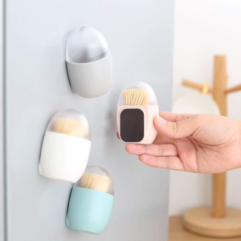 Simple ABS Magnetic Toothpick Holder Household Refrigerator Magnet Personalized Creative Hipster Toothpick Box