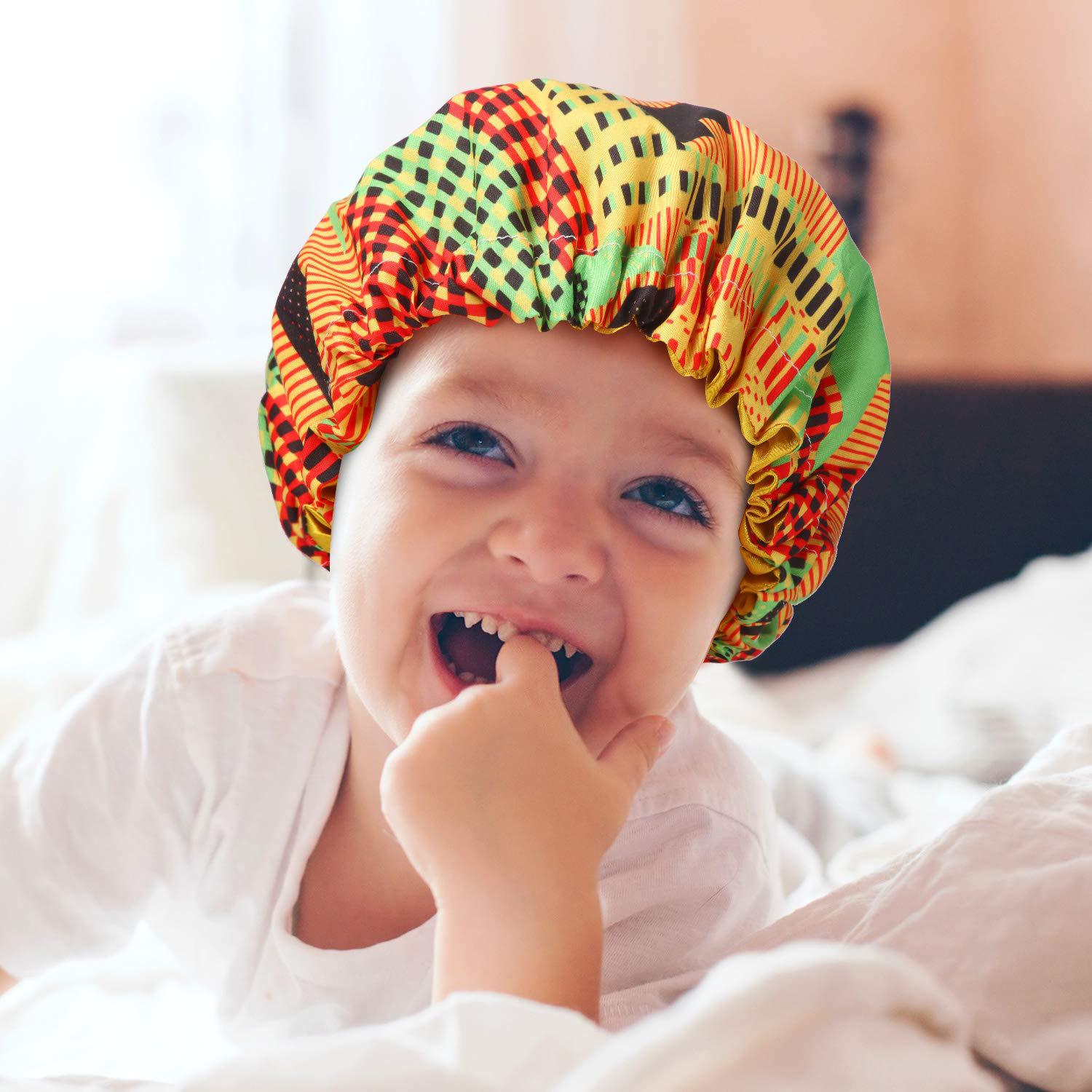 Amazon Children's Nightcap Soft double shower cap Children's bath cap adjustable size double bath cap Amazon Children's Nightcap Soft double shower cap Children's bath cap adjustable size double bath cap