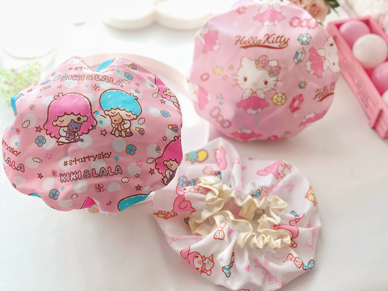 Cute cartoon double bath cap Merledi waterproof bath cap corner biological shampoo kitchen lampblack hair cap Cute cartoon double bath cap Merledi waterproof bath cap corner biological shampoo kitchen lampblack hair cap