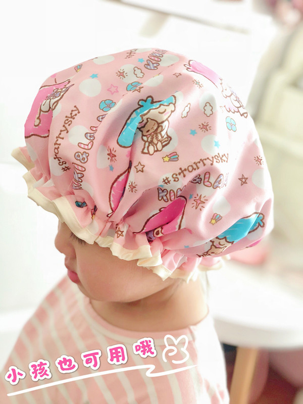 Cute cartoon double bath cap Merledi waterproof bath cap corner biological shampoo kitchen lampblack hair cap Cute cartoon double bath cap Merledi waterproof bath cap corner biological shampoo kitchen lampblack hair cap
