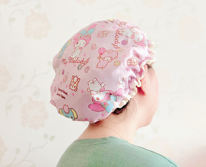 Cute cartoon double bath cap Merledi waterproof bath cap corner biological shampoo kitchen lampblack hair cap Cute cartoon double bath cap Merledi waterproof bath cap corner biological shampoo kitchen lampblack hair cap
